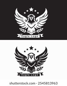 eagle logo with white and black colors styles 