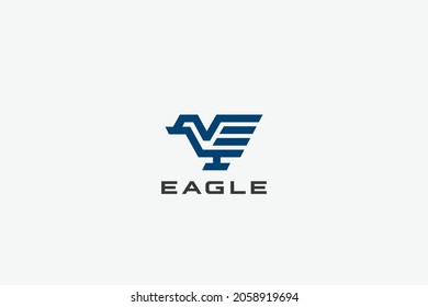 Modelo de diseño de vectores con logotipo de águila Estilo lineal. Icono del concepto de Logotipo Falcon Phoenix de Ave Geométrica Resumen de Pájaros.