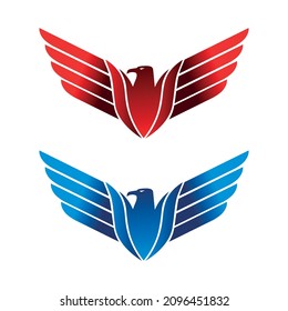 Eagle logos with blue and red colors