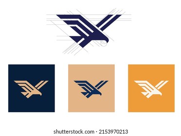 eagle logotypes flat geometric vector