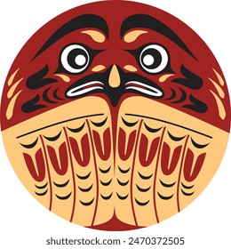  eagle looking straight into the camera - face eagle north west native americans style 