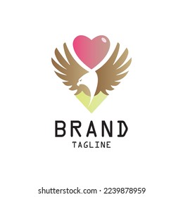 Eagle and love bird logo