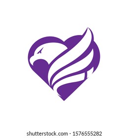 Eagle Love Logo Design. Eagle symbol with love logo.	