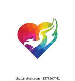 Eagle Love Logo Design. Eagle symbol with love logo.	
