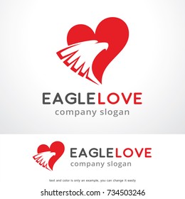 Eagle Love Logo Template Design Vector, Emblem, Design Concept, Creative Symbol, Icon