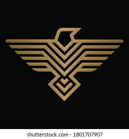 vector de diseño de logotipo de monograma de amor de águila