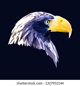 Eagle low poly design. Triangle vector illustration.