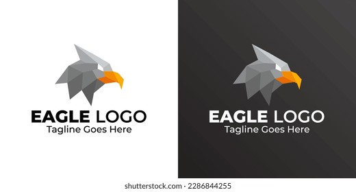 Eagle Low Poly Logo Design. Polygonal Design. Geometric Design. Modern Logo