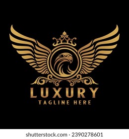 Diseño de logotipo de lujo Eagle. Perfecto para empresas, etiquetas, insignias y más