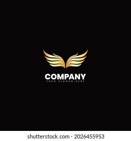 Logotipo de lujo de águila con gradiente dorado, empresa