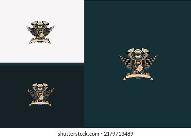 eagle and machine vector illustration design