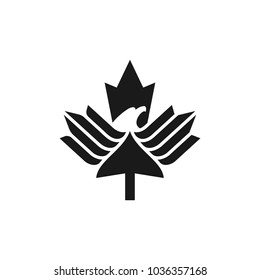 eagle maple leaf vector logo.