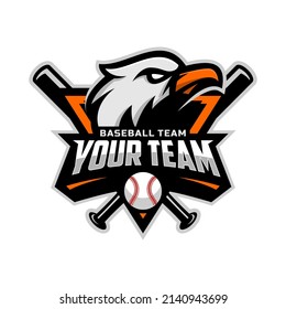 eagle mascot for baseball team logo. school, college or league. Vector illustration.	
