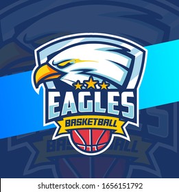 eagle mascot basketball sport logo design