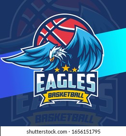 eagle mascot basketball sport logo design