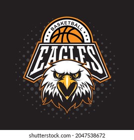 Eagle mascot basketball sport logo design 