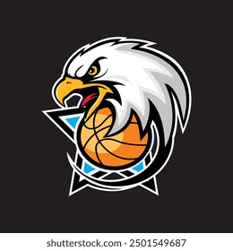 Eagle mascot basketball sport logo design  