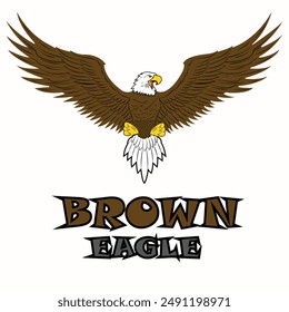 Eagle mascot Brown color it is mascot logo for Brand identity and for t-shirt business and it is a USA National bird eagle