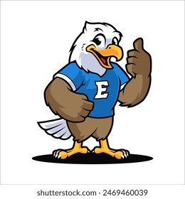 Eagle mascot cartoon character illustration