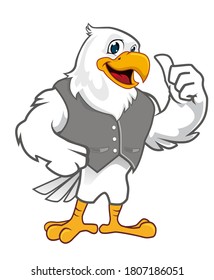 eagle mascot cartoon in vector