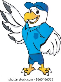 eagle mascot with charming big smile perfect for kinds of use