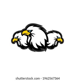 eagle mascot e sport logo isolated white background