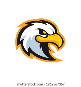 eagle mascot e sport logo isolated white background