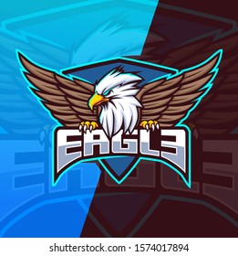 eagle mascot esport logo design