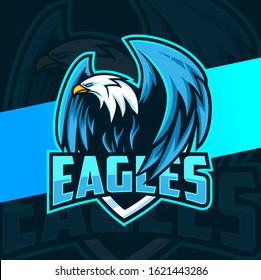 eagle mascot esport logo design