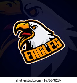 Eagle mascot esport logo design