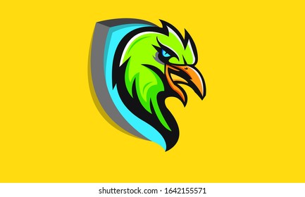 Eagle mascot gaming logo design vector with modern illustration concept style for badge, emblem, sticker and t shirt printing. Angry Bird illustration for sport team.
