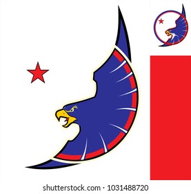 eagle mascot . hawk on circle.