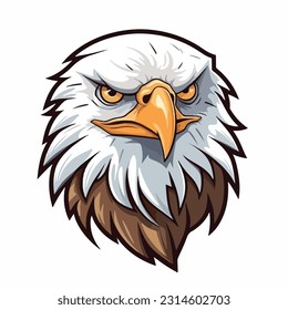 Eagle mascot head cartoon style color minimalist