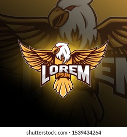 Eagle mascot logo design. Falcon logo for a club or sport team vector illustration.
