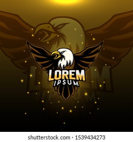Eagle mascot logo design. Falcon logo for a club or sport team vector illustration.