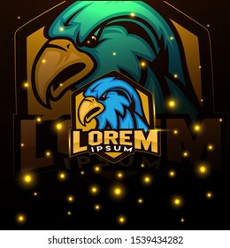Eagle mascot logo design. Falcon logo for a club or sport team vector illustration.