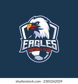 Eagle mascot logo design illustration vector for a football club, school, team, college or league