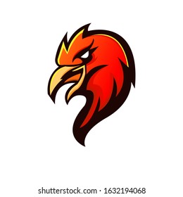 Eagle mascot logo design with modern illustration concept style for badge, emblem and t shirt printing. Red Eagle  illustration for sport and e-sport team.