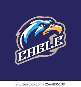 Eagle mascot logo design with modern illustration concept style for badge, emblem and t shirt printing. Eagle head illustration for sport team.