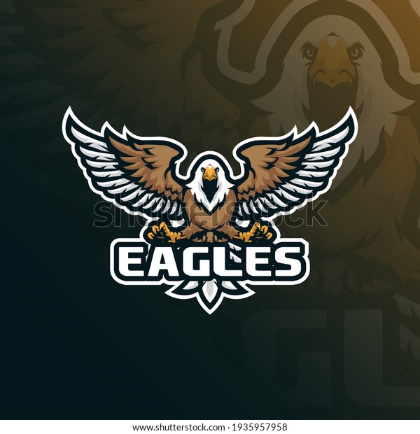 Eagle Mascot Logo Design Modern Illustration Stock Vector (Royalty Free ...