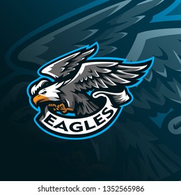 eagle mascot logo design vector with modern illustration concept style for badge, emblem and tshirt printing. angry eagle illustration.