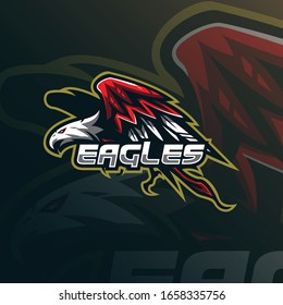 eagle mascot logo design vector with modern illustration concept style for badge, emblem and tshirt printing. angry eagle illustration.