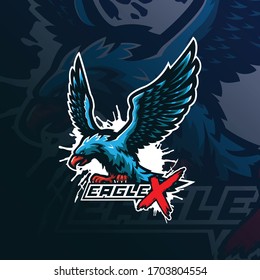eagle mascot logo design vector with modern illustration concept style for badge, emblem and tshirt printing. angry eagle illustration for sport and esport team.