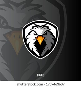 Eagle mascot logo design vector with modern illustration concept style for badge, emblem and t shirt printing. White Eagle illustration for sport and e-sport team.