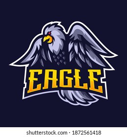 Eagle mascot logo design vector with modern illustration concept style for badge, emblem and t-shirt printing. White Eagle for sport team