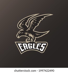 Eagle mascot logo design vector with modern illustration concept style for badge, emblem and t shirt printing. Eagle illustration for sport and esport team.