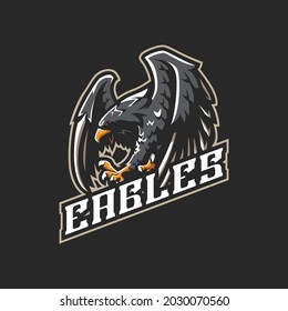 Eagle mascot logo design vector with modern illustration concept style for badge, emblem and t shirt printing. Angry eagle illustration for sport team.