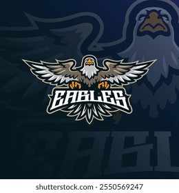 Eagle mascot logo design vector with modern illustration concept style for badge, emblem and t shirt printing. Eagle illustration for sport team.