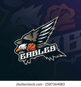 Eagle mascot logo design vector with modern illustration concept style for badge, emblem and t shirt printing. Eagle basket illustration.