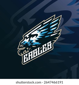 Eagle mascot logo design vector with modern illustration concept style for badge, emblem and t shirt printing. Angry eagles illustration.